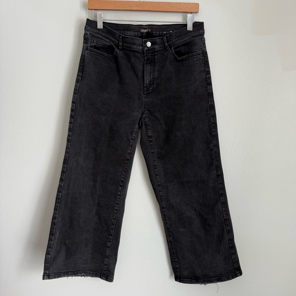 J. McLaughlin women’s aiko wide leg crop stretch high rise jeans black - Picture 1 of 7